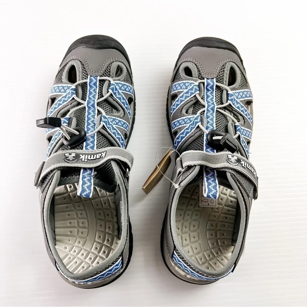 Kamik Sandals womens 10 Islander 2 Blue Grey Hook Loop Shoes Outdoors